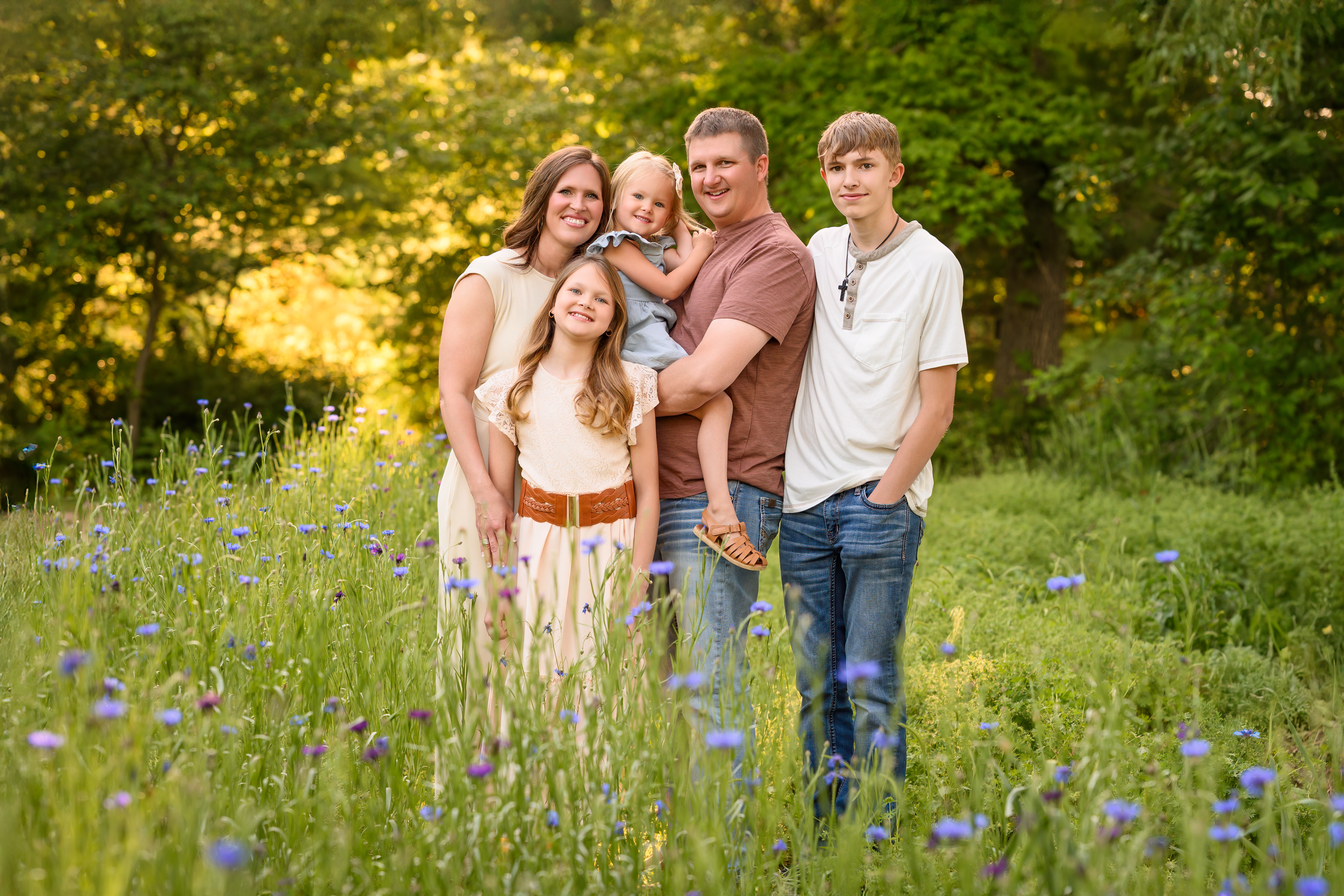 Family portrait in the garden