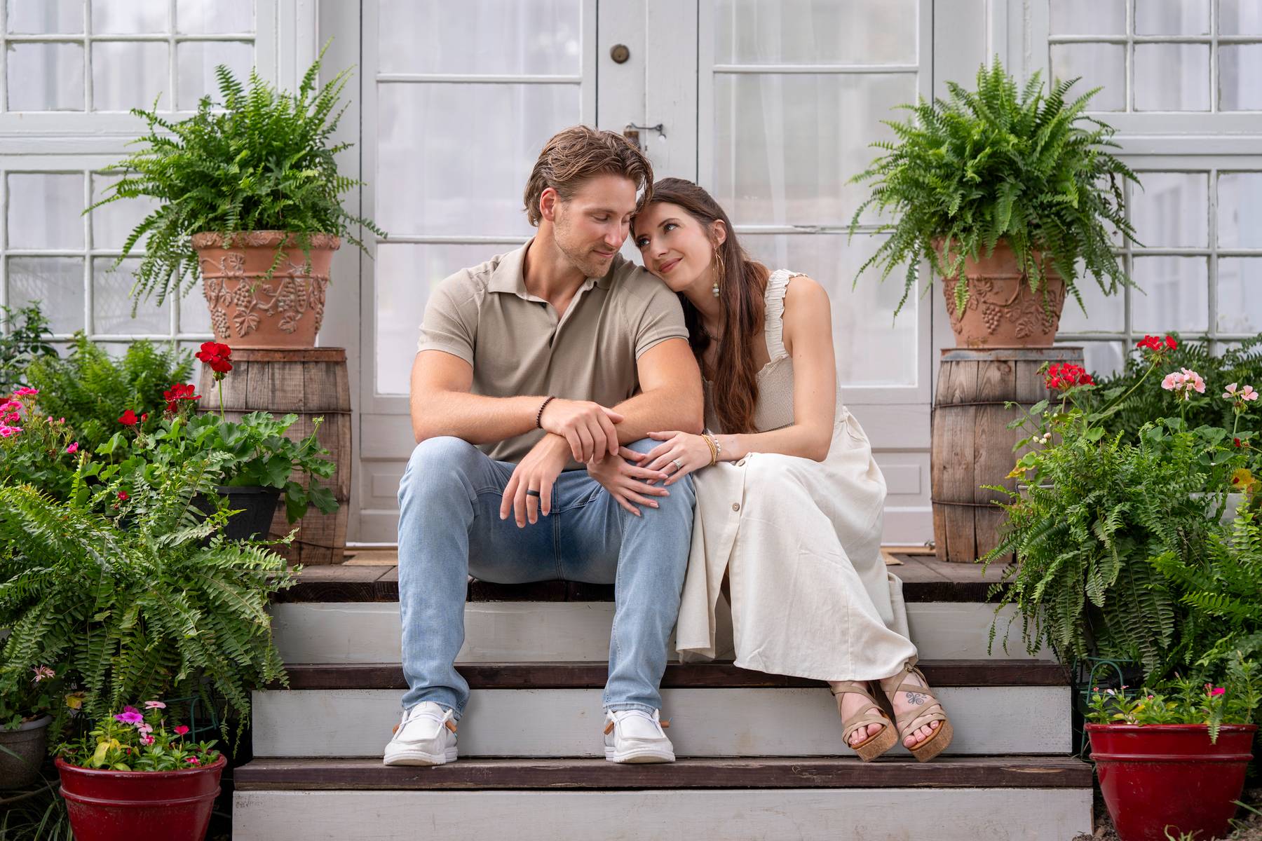 Couples session detail at Petals and Panes