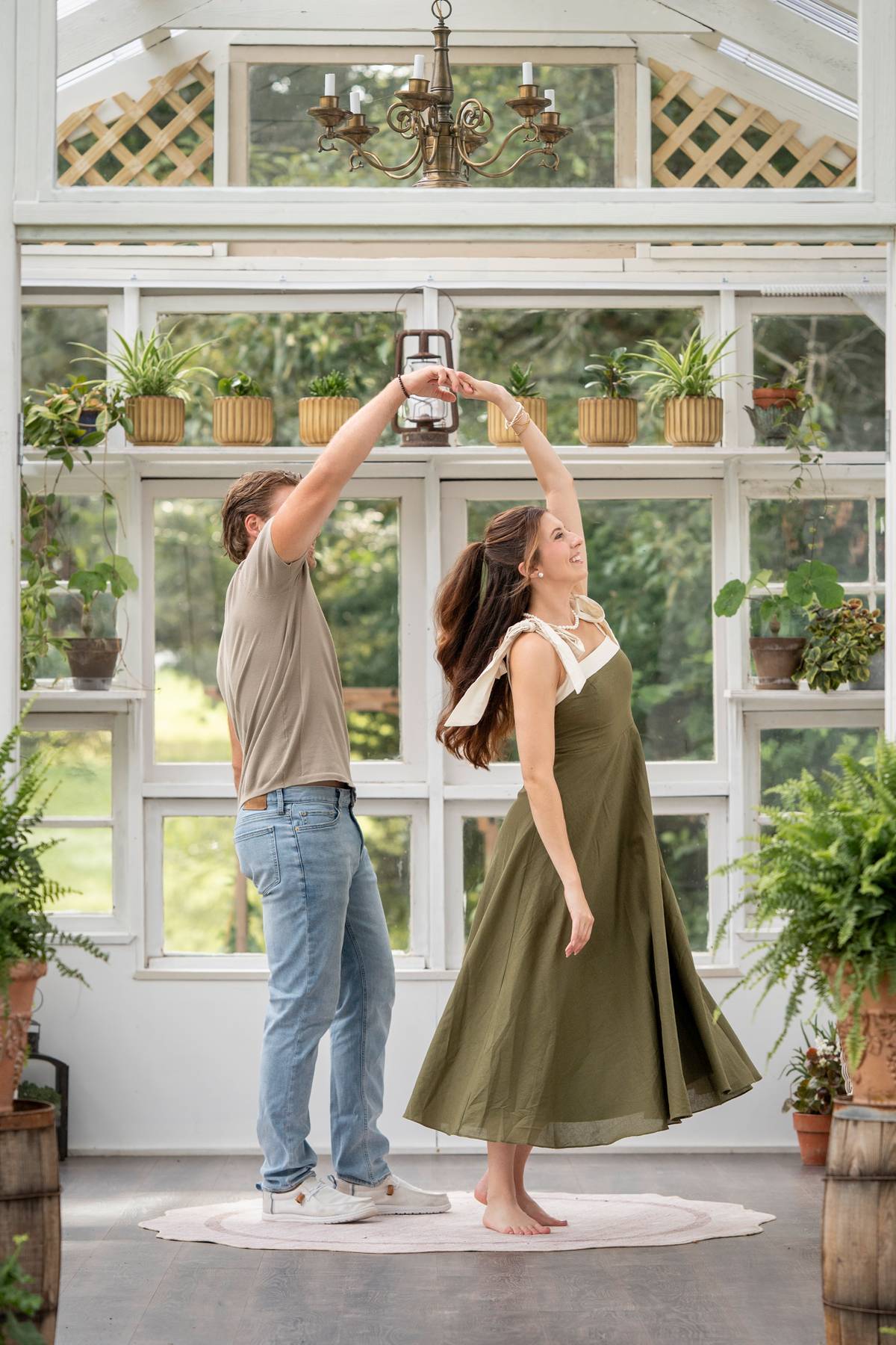 Couples and engagement portrait at Petals and Panes