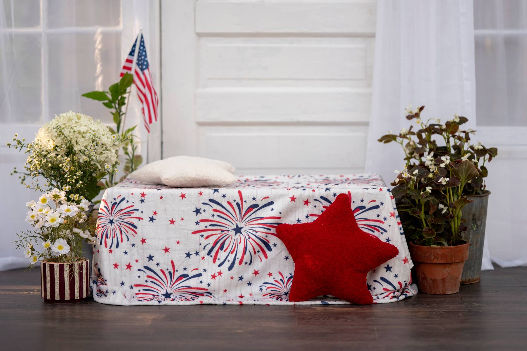 Fourth of July holiday portrait setup