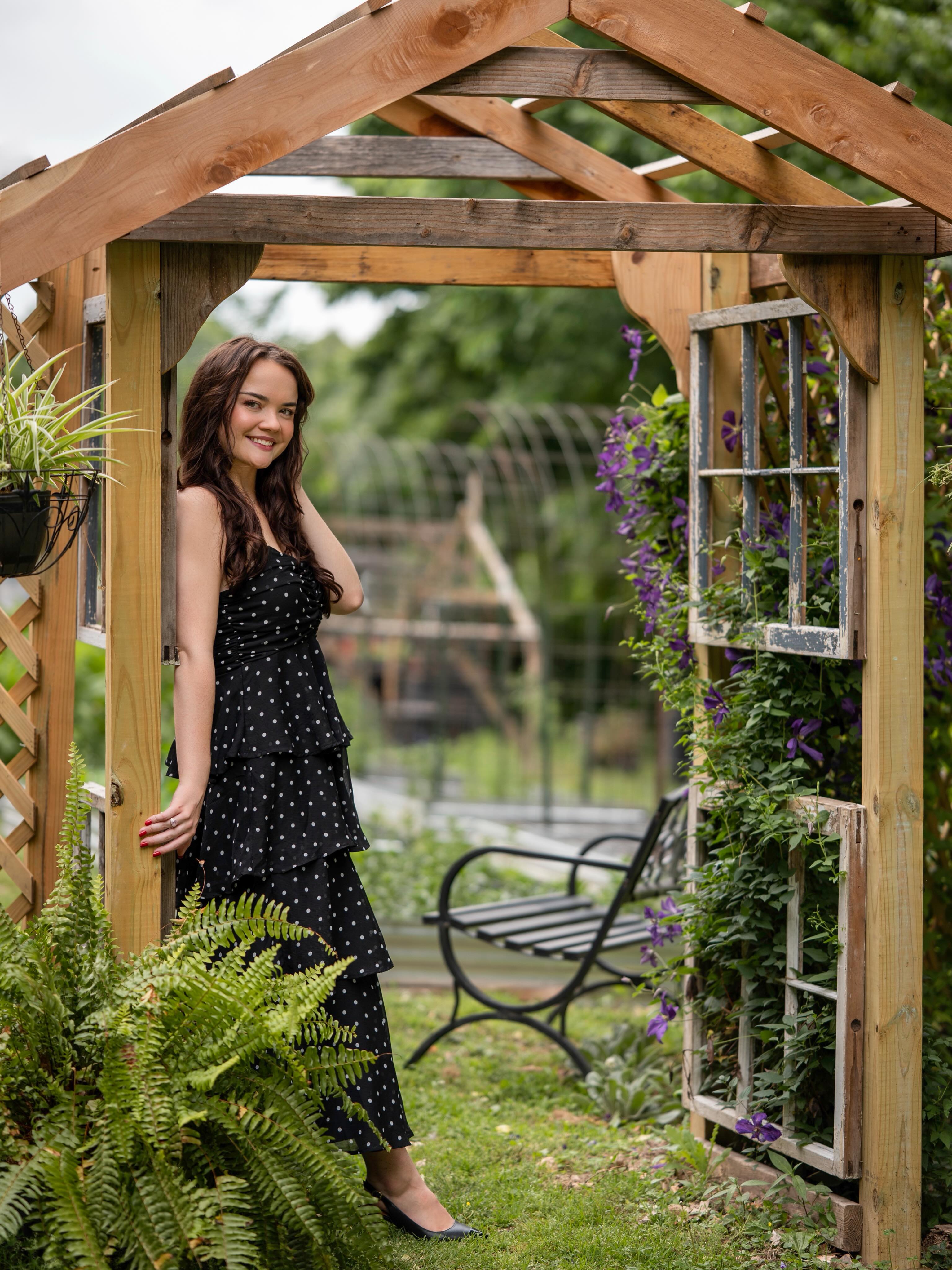 Portrait session in the Petals and Panes garden space